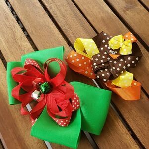 💖Girls Holiday Hair Bows